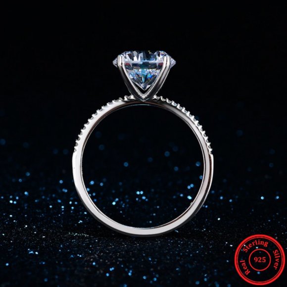 Luxury Sterling Silver Engagement Ring 3CT - Picture 13 of 13